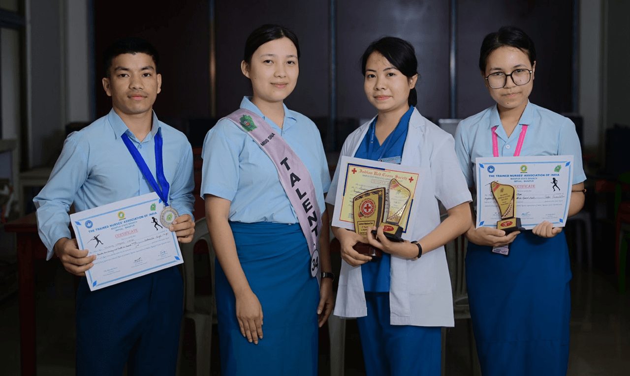 Meritorious students receiving awards